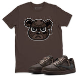 1s Travis Scott Velvet Brown shirts to match jordans Sneaker Bear Face best t shirts to wear with jordans Travis Scott x Air Jordan 1 Low OG Velvet Brown match shoes to clothes SNRT Sneaker Tees unisex cotton Dark Chocolate 1 shirts