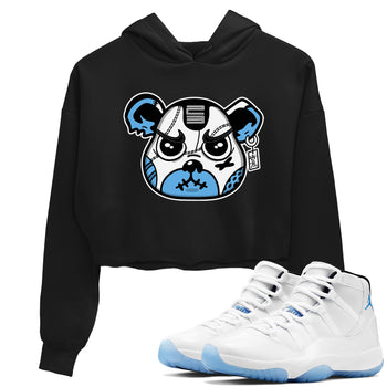 11s Legend Blue shirts to match jordans Sneaker Bear Face best t shirts to wear with jordans AJ11 Retro Legend Blue match shoes to clothes SNRT Sneaker Tees unisex cotton Black 1 crop tee