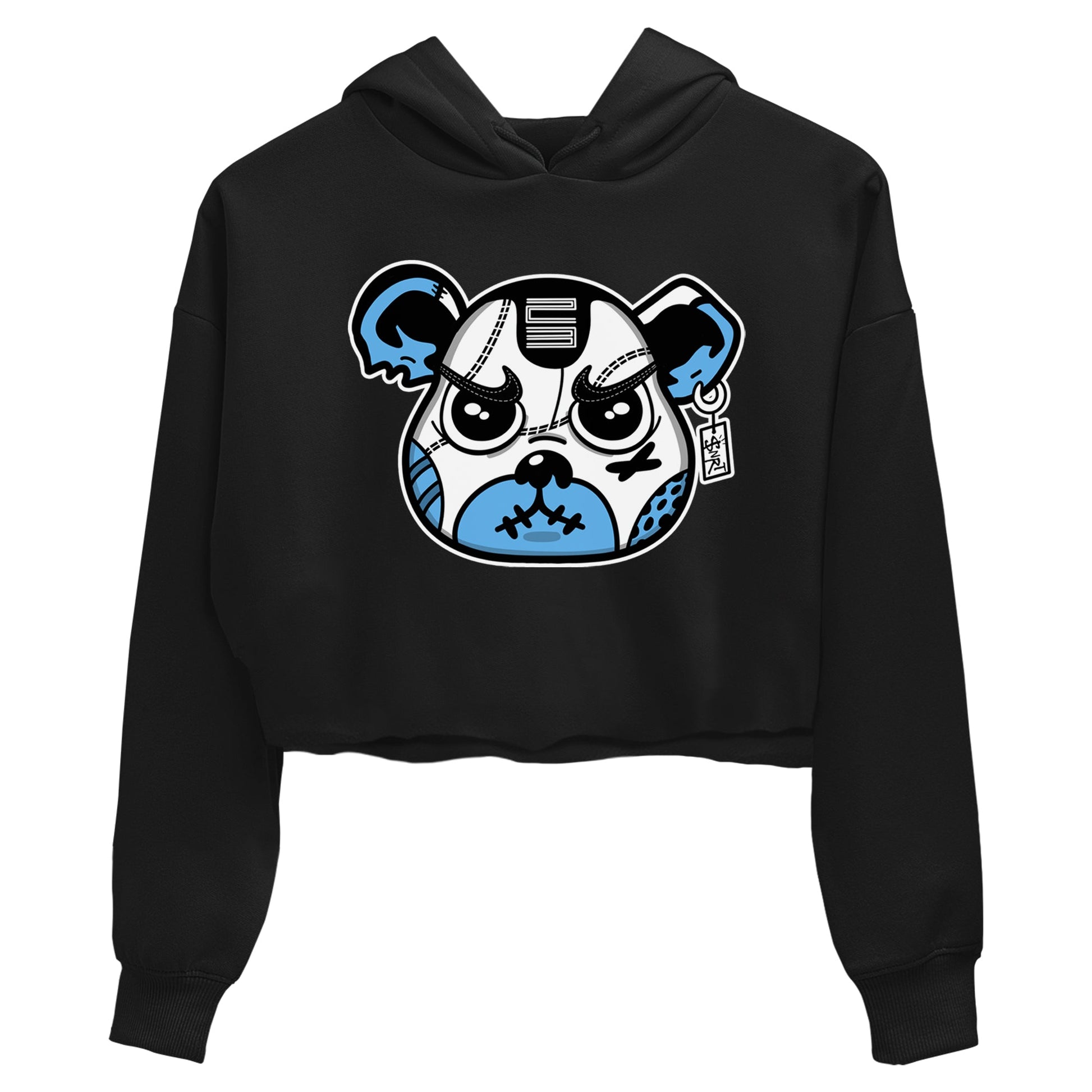 11s Legend Blue shirts to match jordans Sneaker Bear Face best t shirts to wear with jordans AJ11 Retro Legend Blue match shoes to clothes SNRT Sneaker Tees unisex cotton Black 2 crop tee