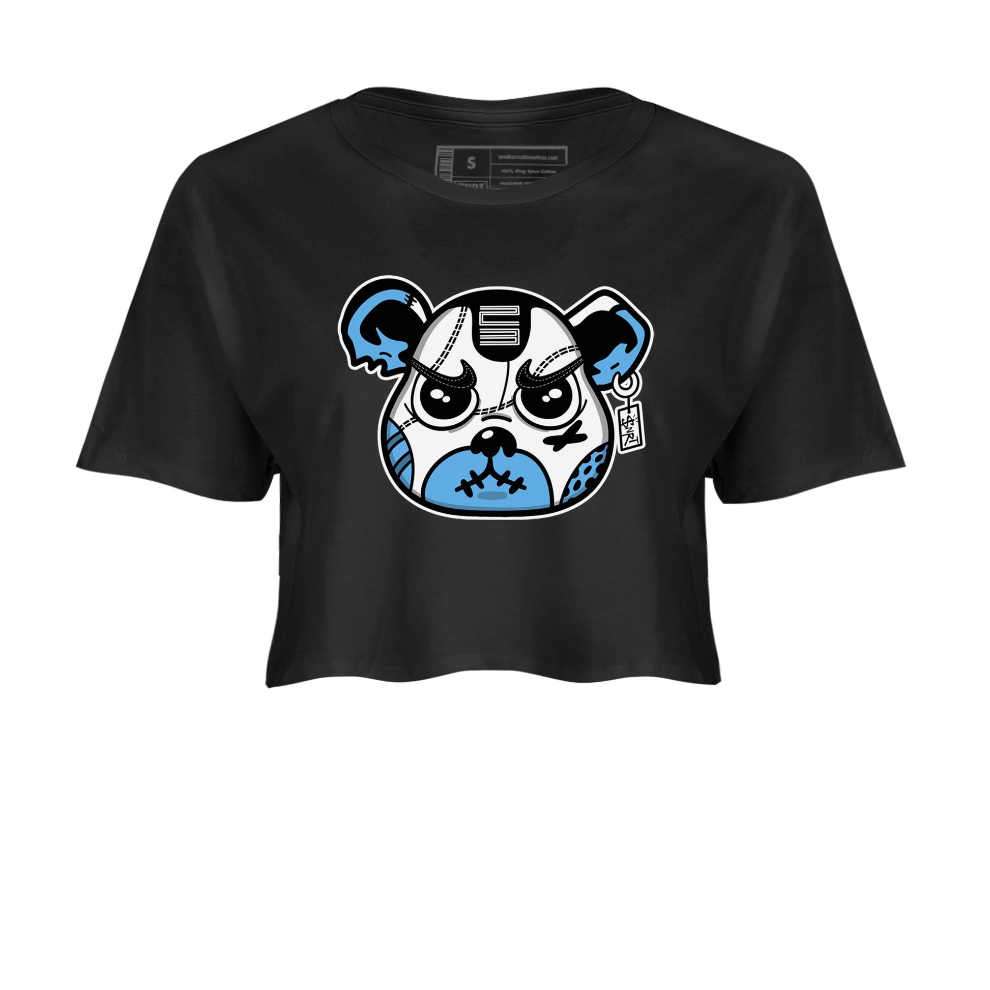 11s Legend Blue shirts to match jordans Sneaker Bear Face best t shirts to wear with jordans AJ11 Retro Legend Blue match shoes to clothes SNRT Sneaker Tees unisex cotton Black 2 crop tee