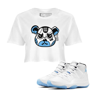 11s Legend Blue shirts to match jordans Sneaker Bear Face best t shirts to wear with jordans AJ11 Retro Legend Blue match shoes to clothes SNRT Sneaker Tees unisex cotton White 1 crop tee