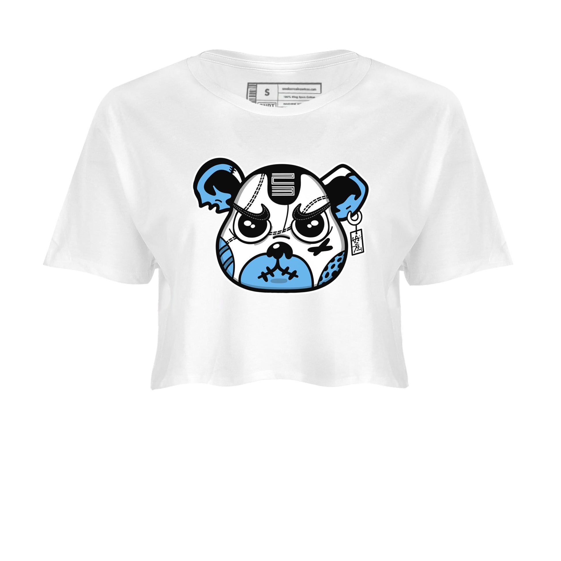 11s Legend Blue shirts to match jordans Sneaker Bear Face best t shirts to wear with jordans AJ11 Retro Legend Blue match shoes to clothes SNRT Sneaker Tees unisex cotton White 2 crop tee