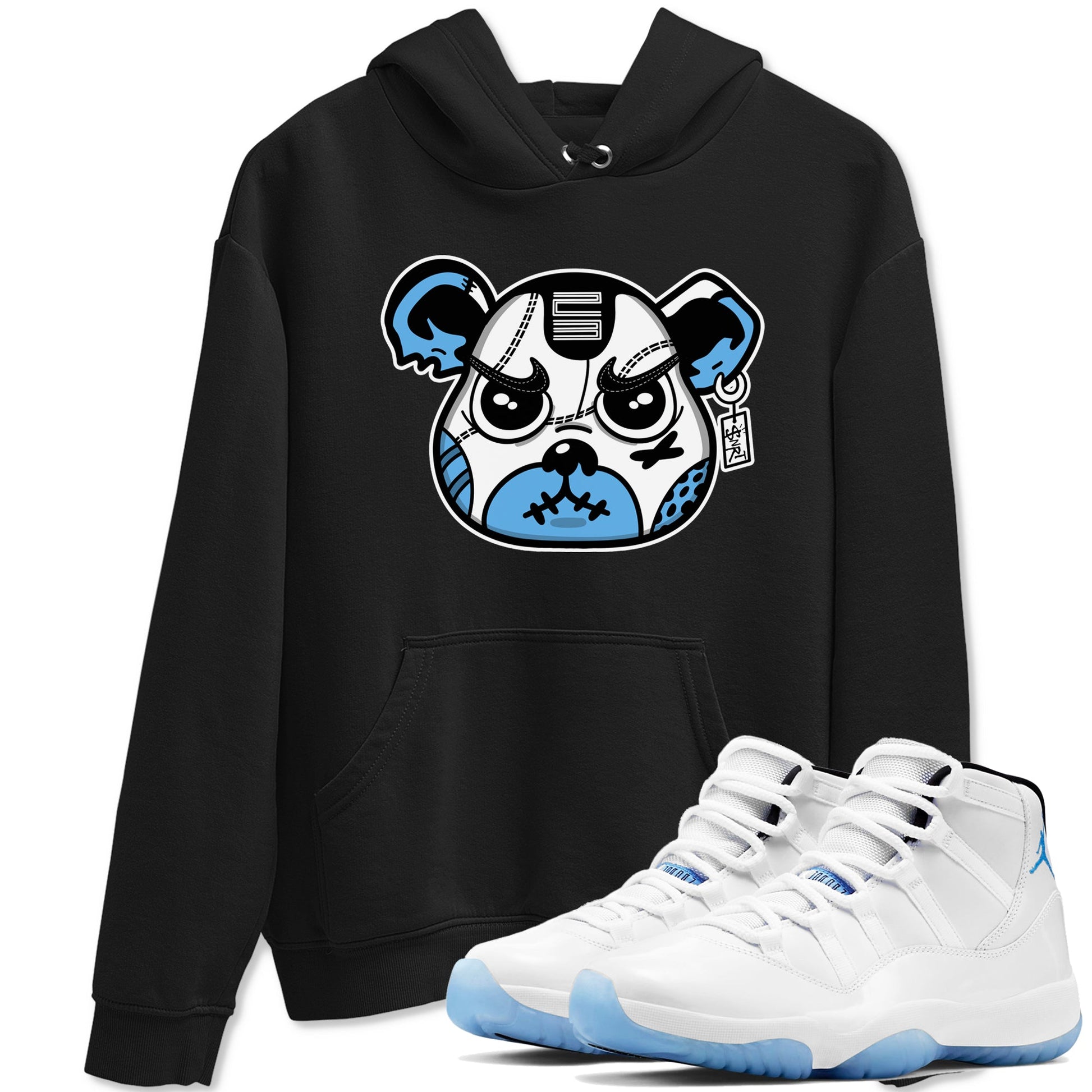 11s Legend Blue shirts to match jordans Sneaker Bear Face best t shirts to wear with jordans AJ11 Retro Legend Blue match shoes to clothes SNRT Sneaker Tees unisex cotton Black 1 shirts