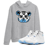 11s Legend Blue shirts to match jordans Sneaker Bear Face best t shirts to wear with jordans AJ11 Retro Legend Blue match shoes to clothes SNRT Sneaker Tees unisex cotton Heather Grey 1 shirts