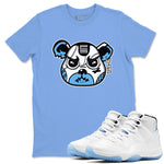 11s Legend Blue shirts to match jordans Sneaker Bear Face best t shirts to wear with jordans AJ11 Retro Legend Blue match shoes to clothes SNRT Sneaker Tees unisex cotton Carolina Blue 1 shirts