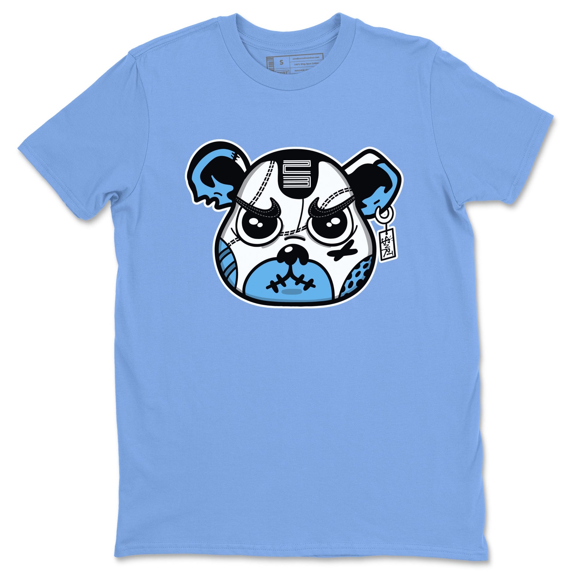 11s Legend Blue shirts to match jordans Sneaker Bear Face best t shirts to wear with jordans AJ11 Retro Legend Blue match shoes to clothes SNRT Sneaker Tees unisex cotton Carolina Blue 2 shirts