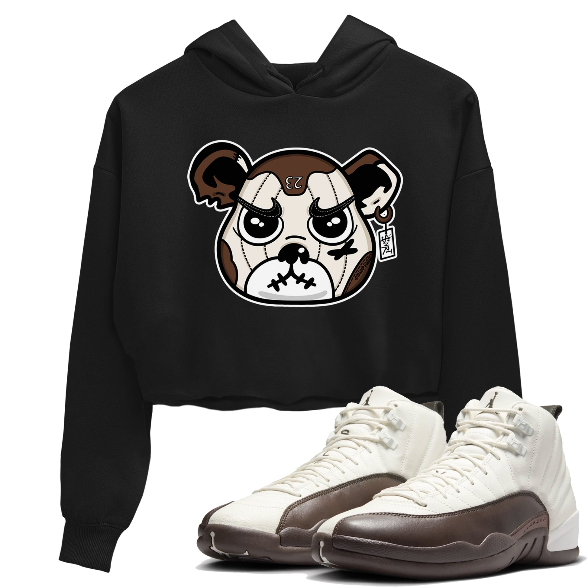 AJ12 Baroque Brown shirts to match jordans Sneaker Bear Face best t shirts to wear with jordans SoleFly x Jordan 12 Baroque Brown match shoes to clothes SNRT Sneaker Tees unisex cotton Black 1 crop tee