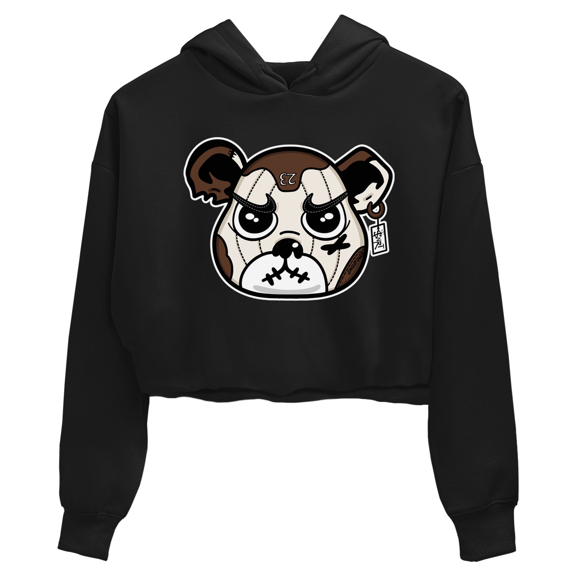 AJ12 Baroque Brown shirts to match jordans Sneaker Bear Face best t shirts to wear with jordans SoleFly x Jordan 12 Baroque Brown match shoes to clothes SNRT Sneaker Tees unisex cotton Black 2 crop tee