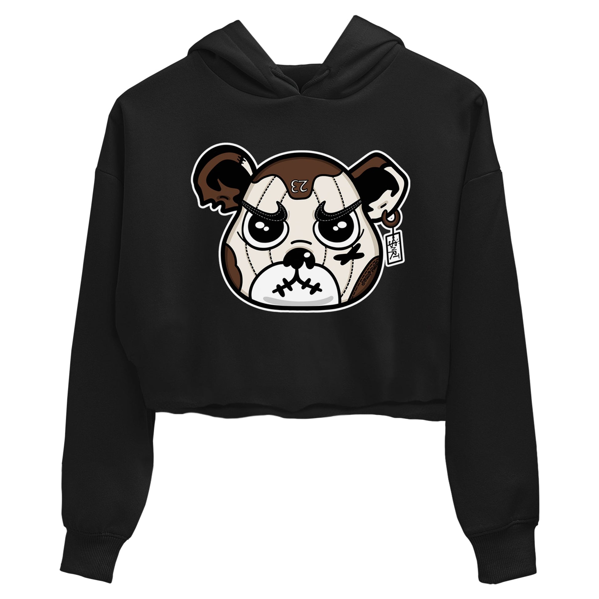 AJ12 Baroque Brown shirts to match jordans Sneaker Bear Face best t shirts to wear with jordans SoleFly x Jordan 12 Baroque Brown match shoes to clothes SNRT Sneaker Tees unisex cotton Black 2 crop tee