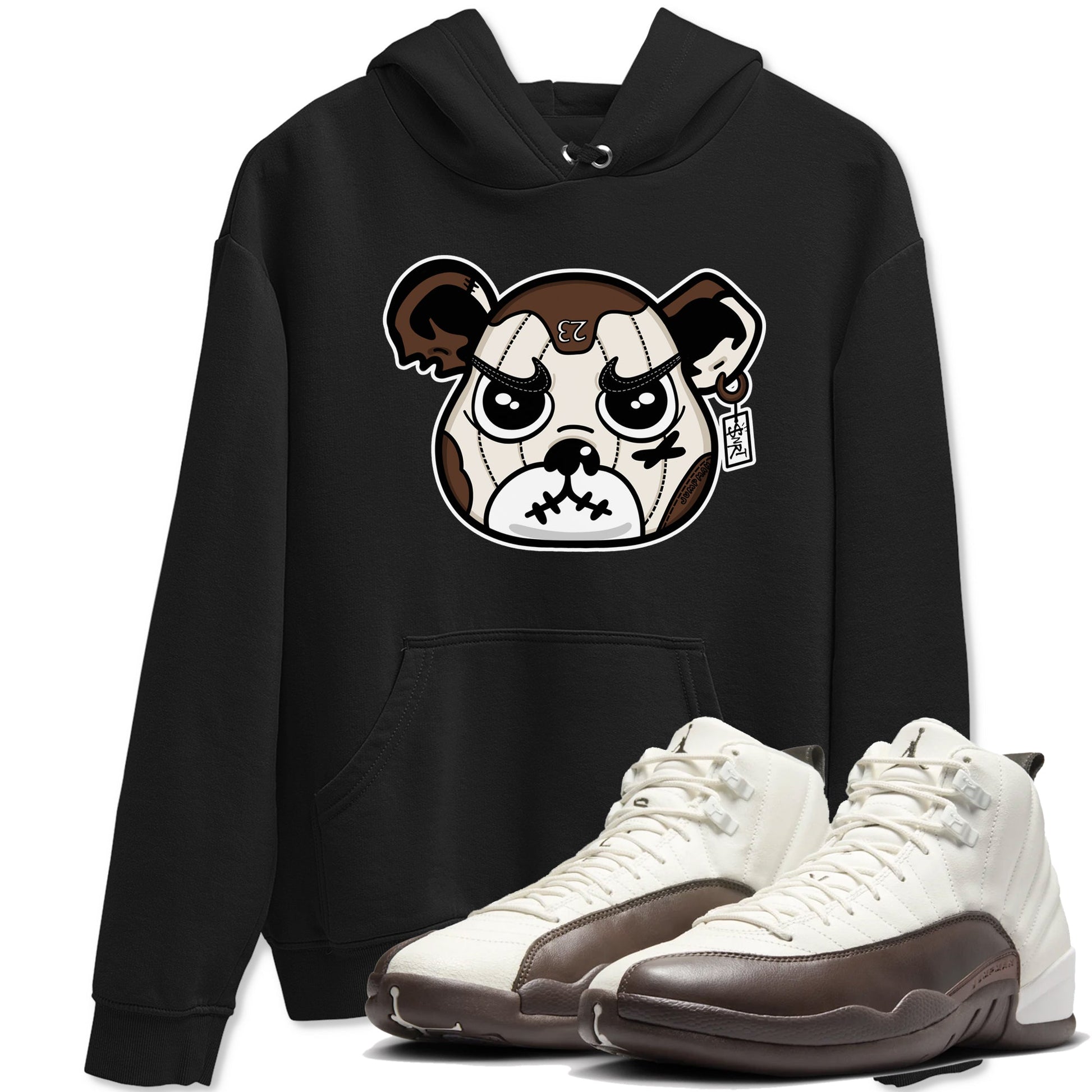 AJ12 Baroque Brown shirts to match jordans Sneaker Bear Face best t shirts to wear with jordans SoleFly x Jordan 12 Baroque Brown match shoes to clothes SNRT Sneaker Tees unisex cotton Black 1 shirts
