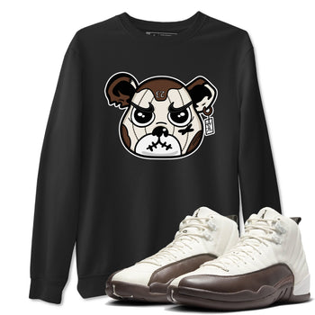 AJ12 Baroque Brown shirts to match jordans Sneaker Bear Face best t shirts to wear with jordans SoleFly x Jordan 12 Baroque Brown match shoes to clothes SNRT Sneaker Tees unisex cotton Black 1 shirts
