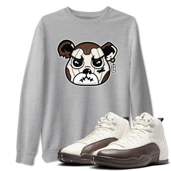 AJ12 Baroque Brown shirts to match jordans Sneaker Bear Face best t shirts to wear with jordans SoleFly x Jordan 12 Baroque Brown match shoes to clothes SNRT Sneaker Tees unisex cotton Heather Grey 1 shirts