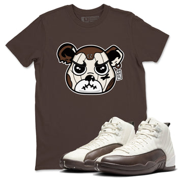 AJ12 Baroque Brown shirts to match jordans Sneaker Bear Face best t shirts to wear with jordans SoleFly x Jordan 12 Baroque Brown match shoes to clothes SNRT Sneaker Tees unisex cotton Dark Chocolate 1 shirts
