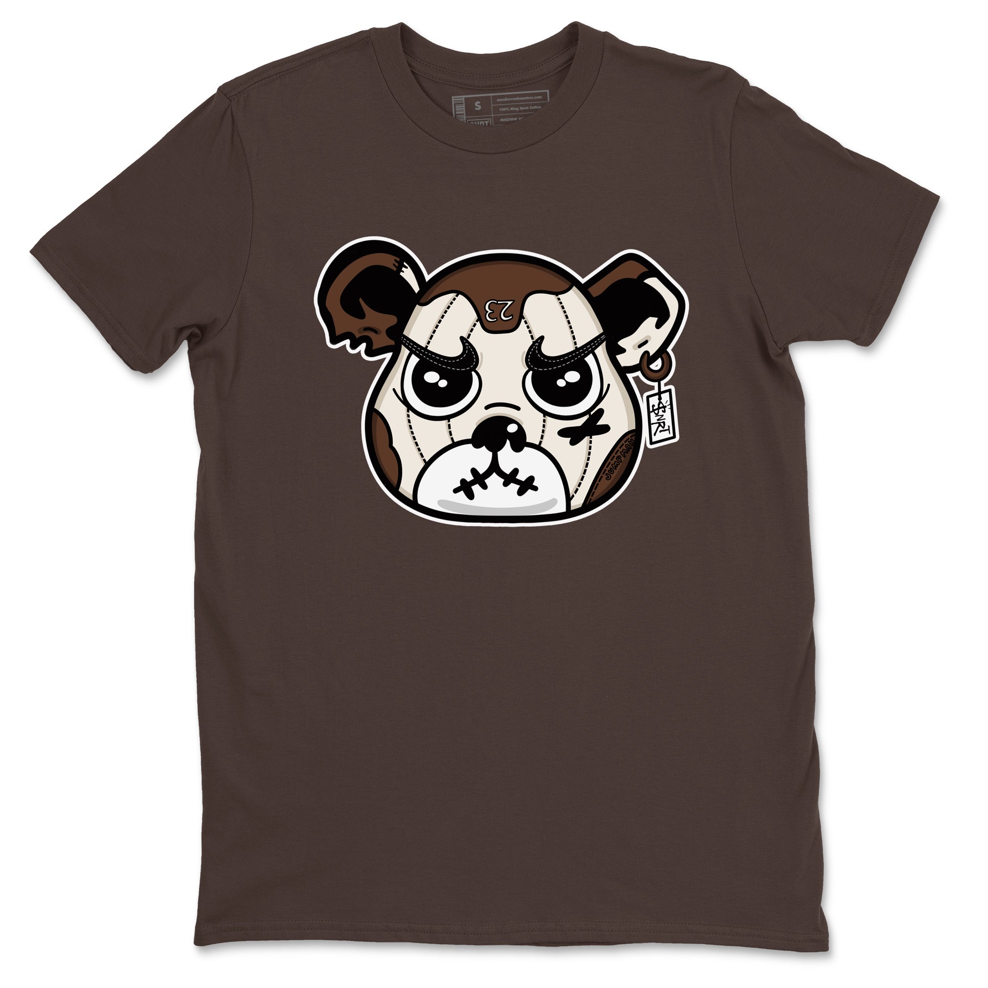 AJ12 Baroque Brown shirts to match jordans Sneaker Bear Face best t shirts to wear with jordans SoleFly x Jordan 12 Baroque Brown match shoes to clothes SNRT Sneaker Tees unisex cotton Dark Chocolate 2 shirts