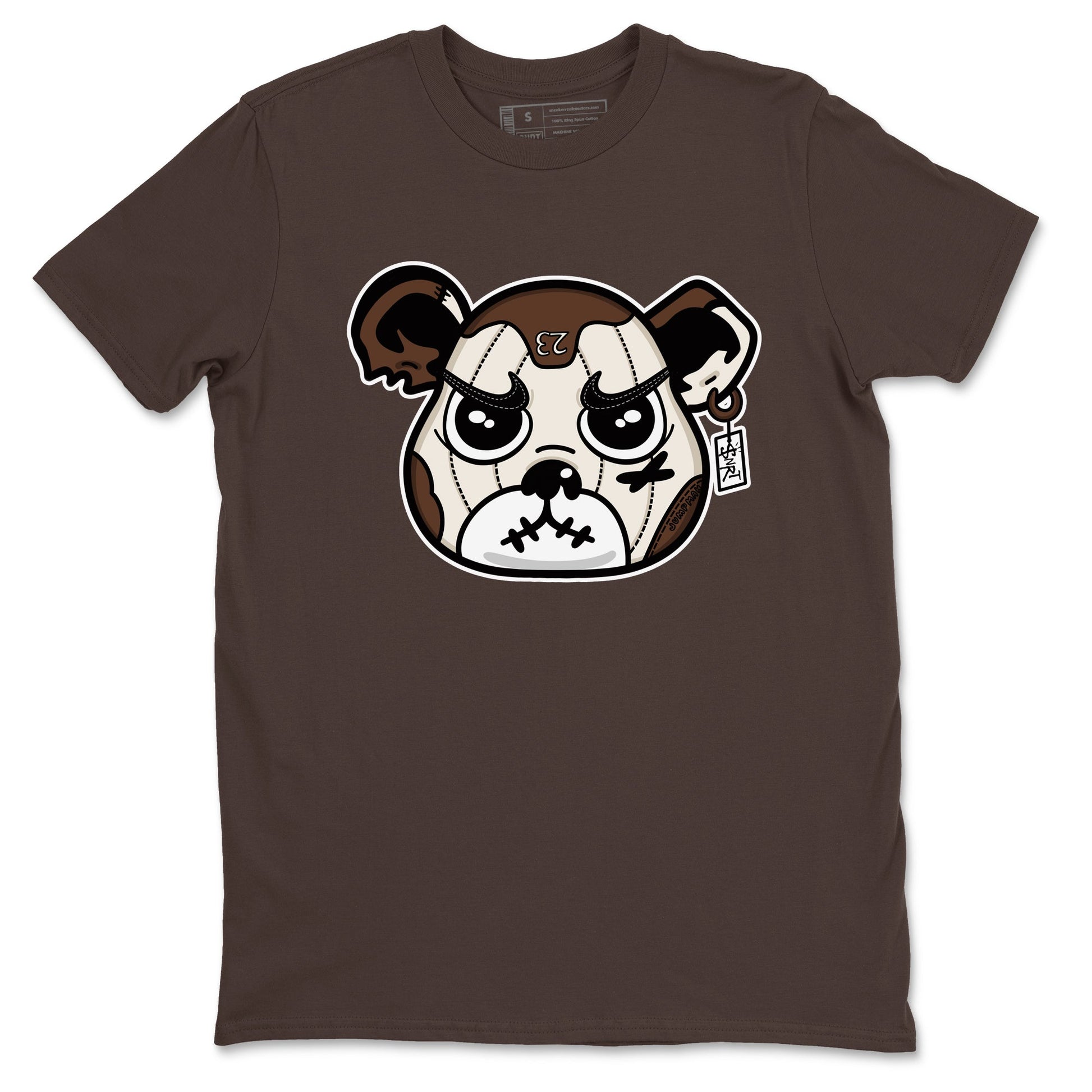 AJ12 Baroque Brown shirts to match jordans Sneaker Bear Face best t shirts to wear with jordans SoleFly x Jordan 12 Baroque Brown match shoes to clothes SNRT Sneaker Tees unisex cotton Dark Chocolate 2 shirts