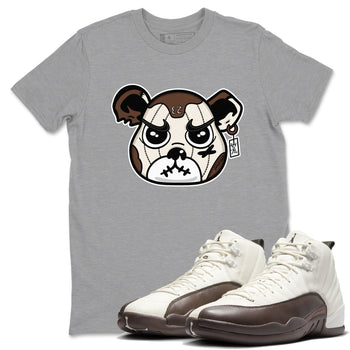 AJ12 Baroque Brown shirts to match jordans Sneaker Bear Face best t shirts to wear with jordans SoleFly x Jordan 12 Baroque Brown match shoes to clothes SNRT Sneaker Tees unisex cotton Heather Grey 1 shirts