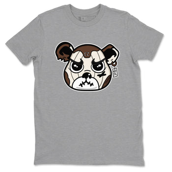 AJ12 Baroque Brown shirts to match jordans Sneaker Bear Face best t shirts to wear with jordans SoleFly x Jordan 12 Baroque Brown match shoes to clothes SNRT Sneaker Tees unisex cotton Heather Grey 2 shirts