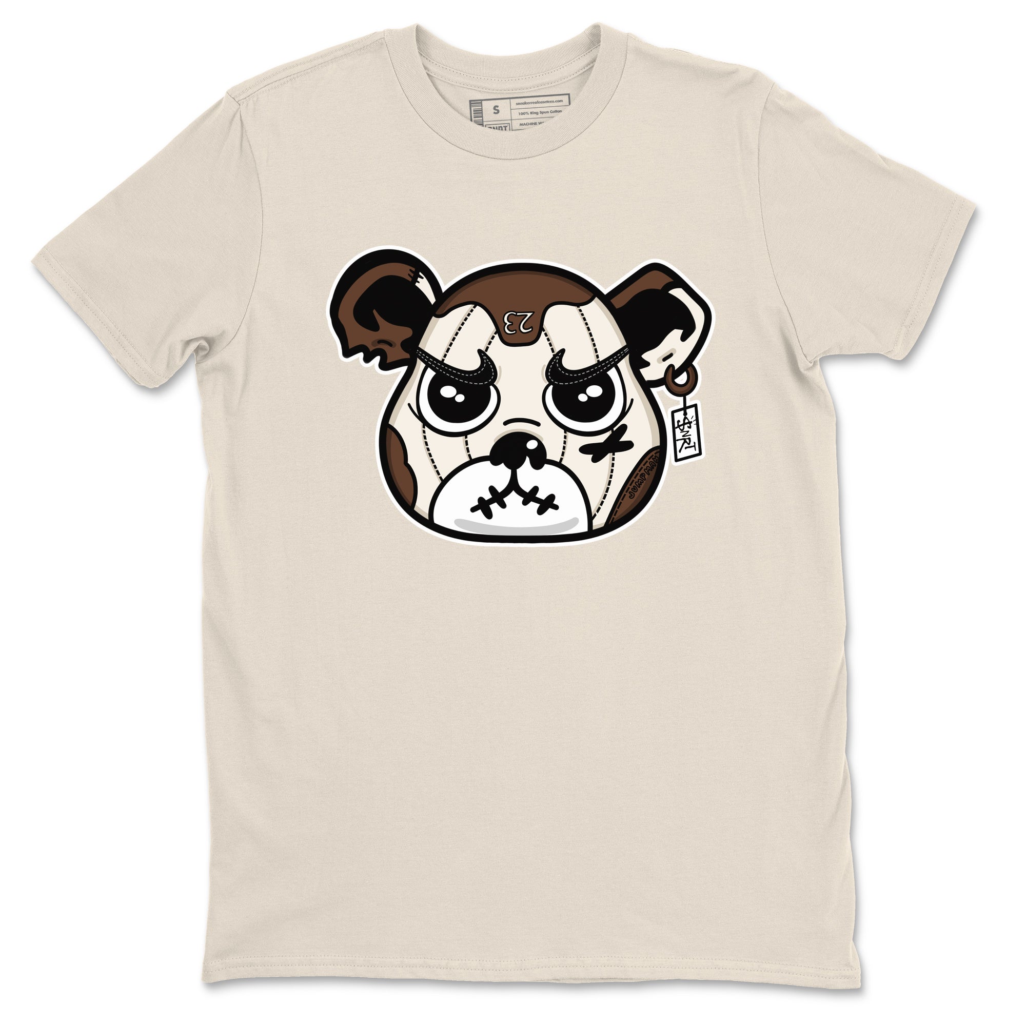 AJ12 Baroque Brown shirts to match jordans Sneaker Bear Face best t shirts to wear with jordans SoleFly x Jordan 12 Baroque Brown match shoes to clothes SNRT Sneaker Tees unisex cotton Natural 2 shirts