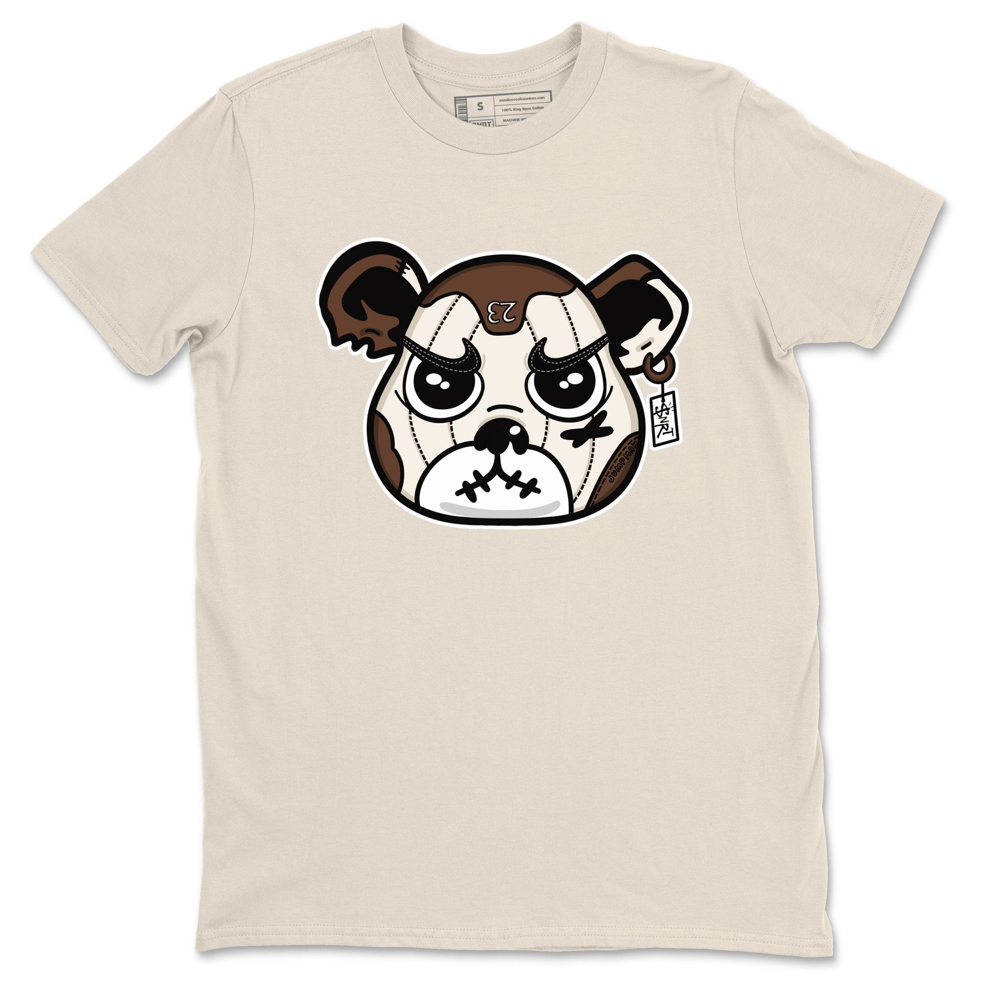 AJ12 Baroque Brown shirts to match jordans Sneaker Bear Face best t shirts to wear with jordans SoleFly x Jordan 12 Baroque Brown match shoes to clothes SNRT Sneaker Tees unisex cotton Natural 2 shirts