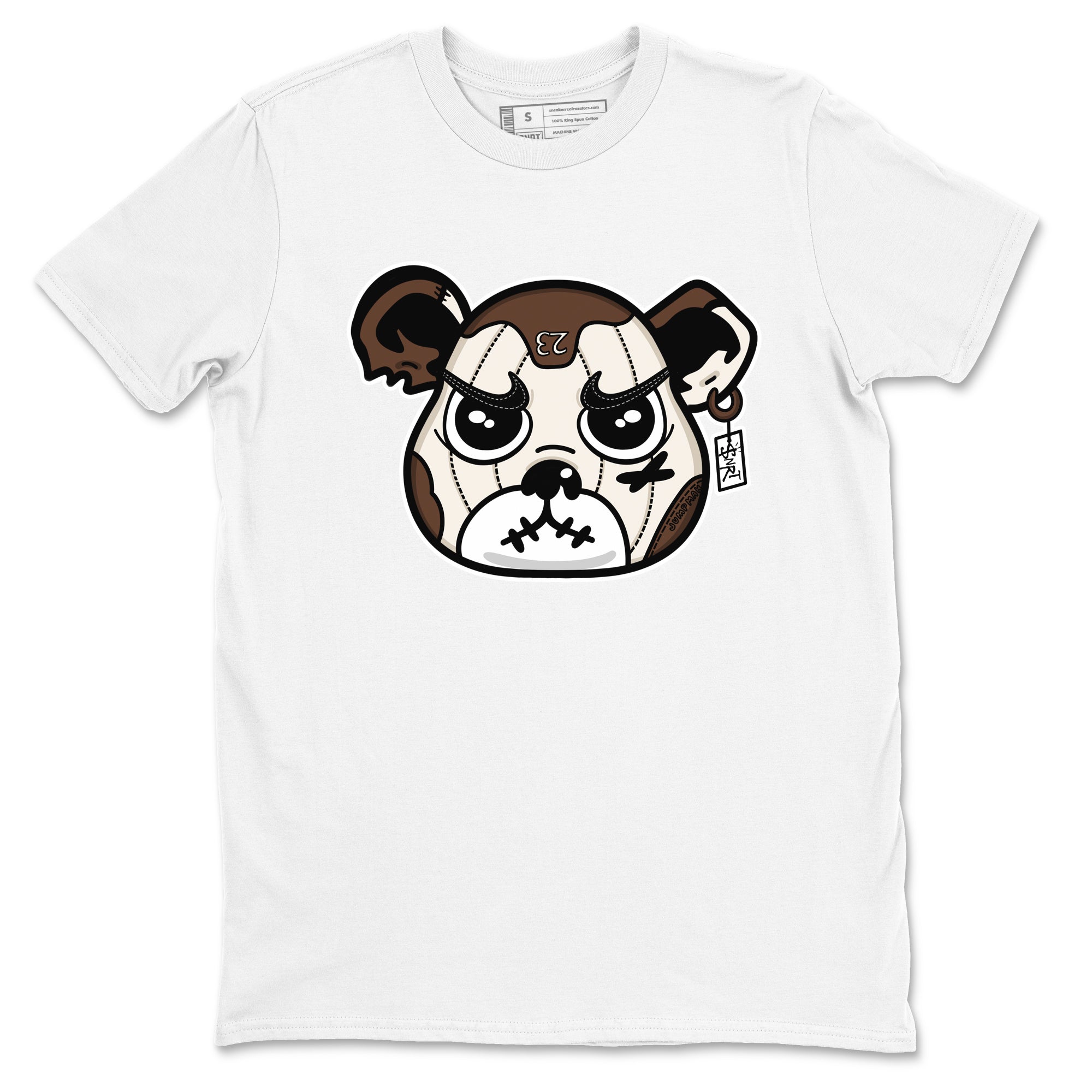 AJ12 Baroque Brown shirts to match jordans Sneaker Bear Face best t shirts to wear with jordans SoleFly x Jordan 12 Baroque Brown match shoes to clothes SNRT Sneaker Tees unisex cotton White 2 shirts