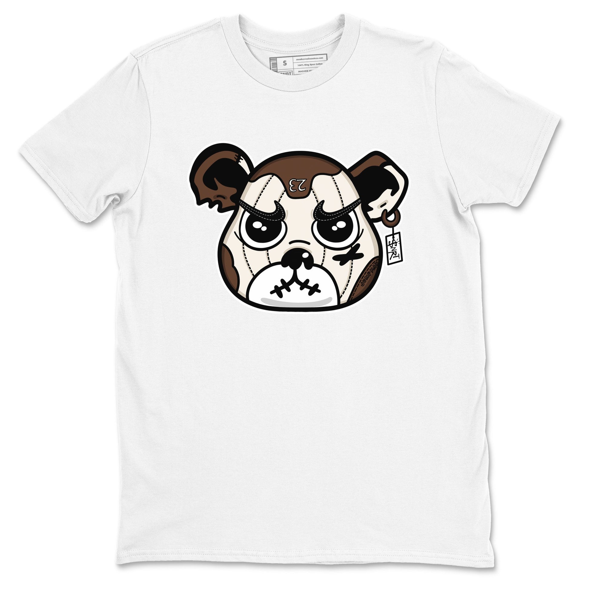 AJ12 Baroque Brown shirts to match jordans Sneaker Bear Face best t shirts to wear with jordans SoleFly x Jordan 12 Baroque Brown match shoes to clothes SNRT Sneaker Tees unisex cotton White 2 shirts