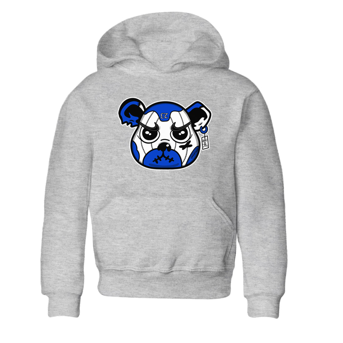 12s Blueberry shirts to match jordans Sneaker Bear Face best t shirts to wear with jordans AJ12 White and Game Royal match shoes to clothes SNRT Sneaker Tees Youth Baby Heather Grey 2 tee