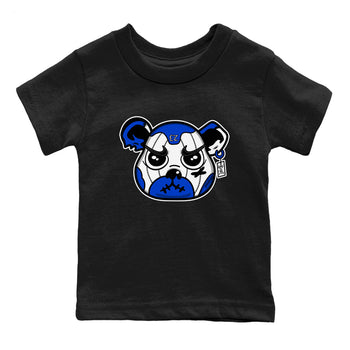 12s Blueberry shirts to match jordans Sneaker Bear Face best t shirts to wear with jordans AJ12 White and Game Royal match shoes to clothes SNRT Sneaker Tees Youth Baby Black 2 tee