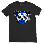 12s Blueberry shirts to match jordans Sneaker Bear Face best t shirts to wear with jordans AJ12 White and Game Royal match shoes to clothes SNRT Sneaker Tees unisex cotton Black 2 shirts