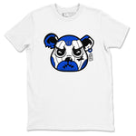 12s Blueberry shirts to match jordans Sneaker Bear Face best t shirts to wear with jordans AJ12 White and Game Royal match shoes to clothes SNRT Sneaker Tees unisex cotton White 2 shirts