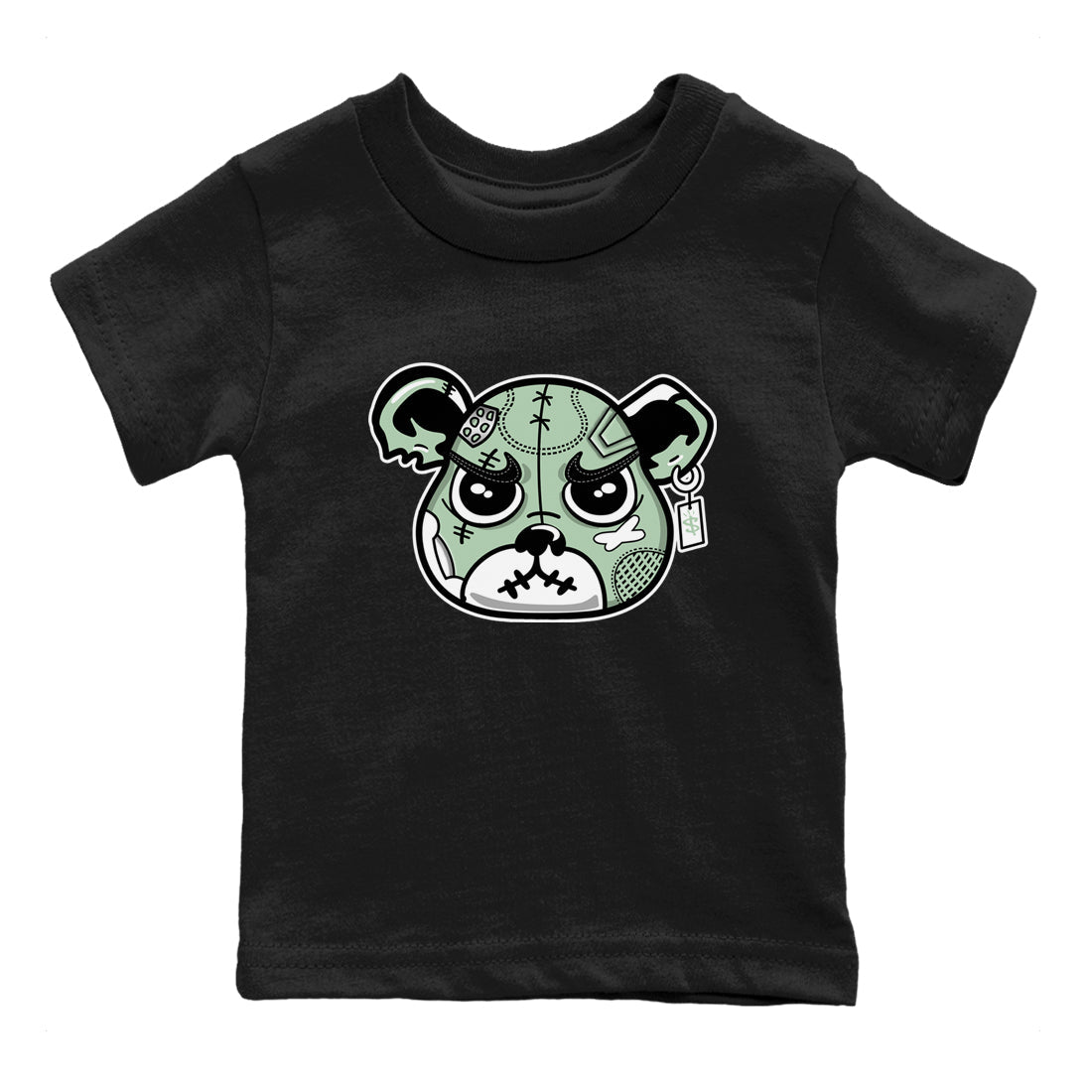 4s Abundance shirts to match jordans Sneaker Bear Face sneaker match tees Air Jordan 4 Seafoam match shoes to clothes SNRT Sneaker Tees Youth Baby Black 2 tee