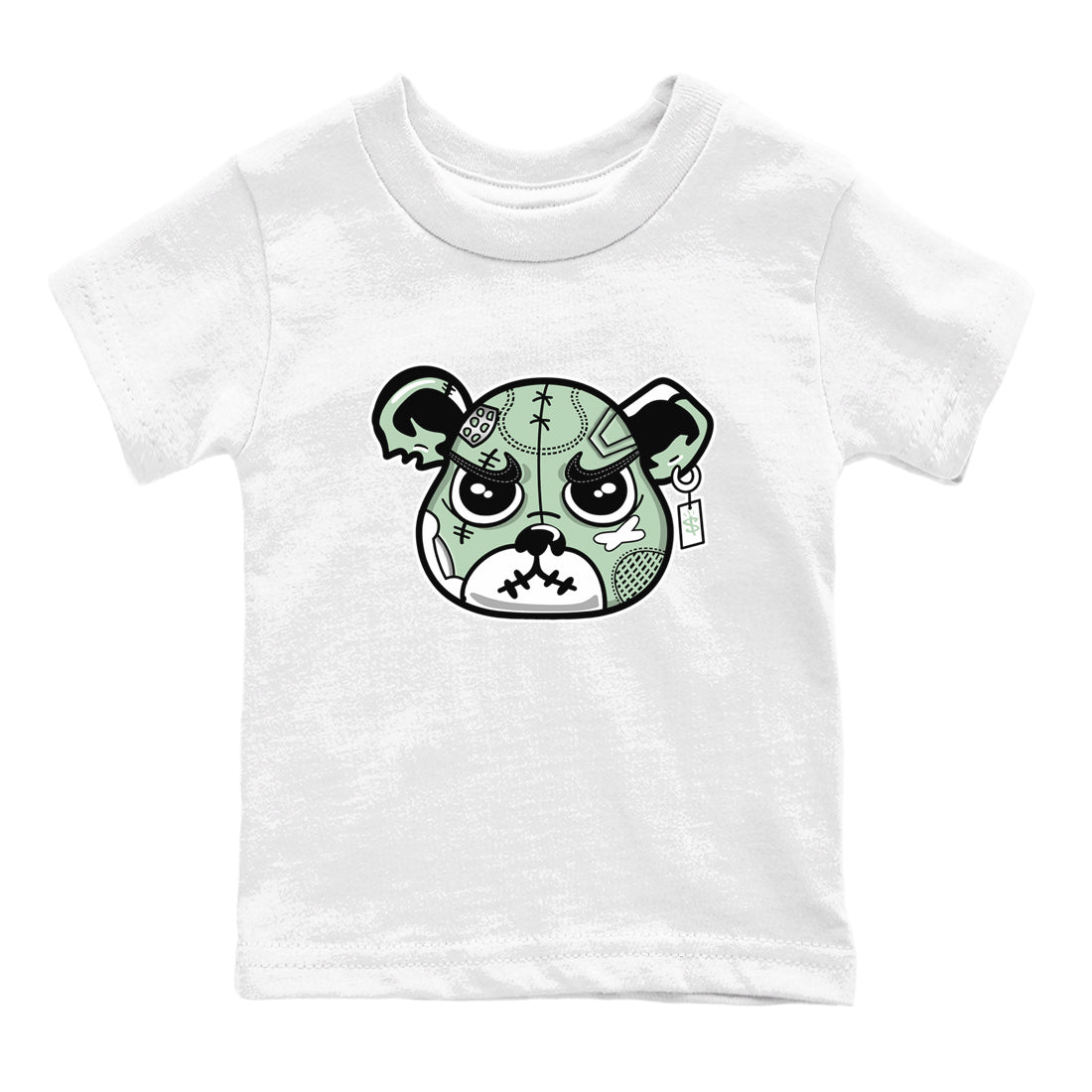 4s Abundance shirts to match jordans Sneaker Bear Face sneaker match tees Air Jordan 4 Seafoam match shoes to clothes SNRT Sneaker Tees Youth Baby White 2 tee