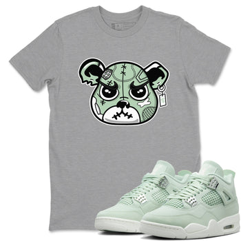 4s Abundance shirts to match jordans Sneaker Bear Face sneaker match tees Air Jordan 4 Seafoam match shoes to clothes SNRT Sneaker Tees unisex cotton Heather Grey 1 shirts