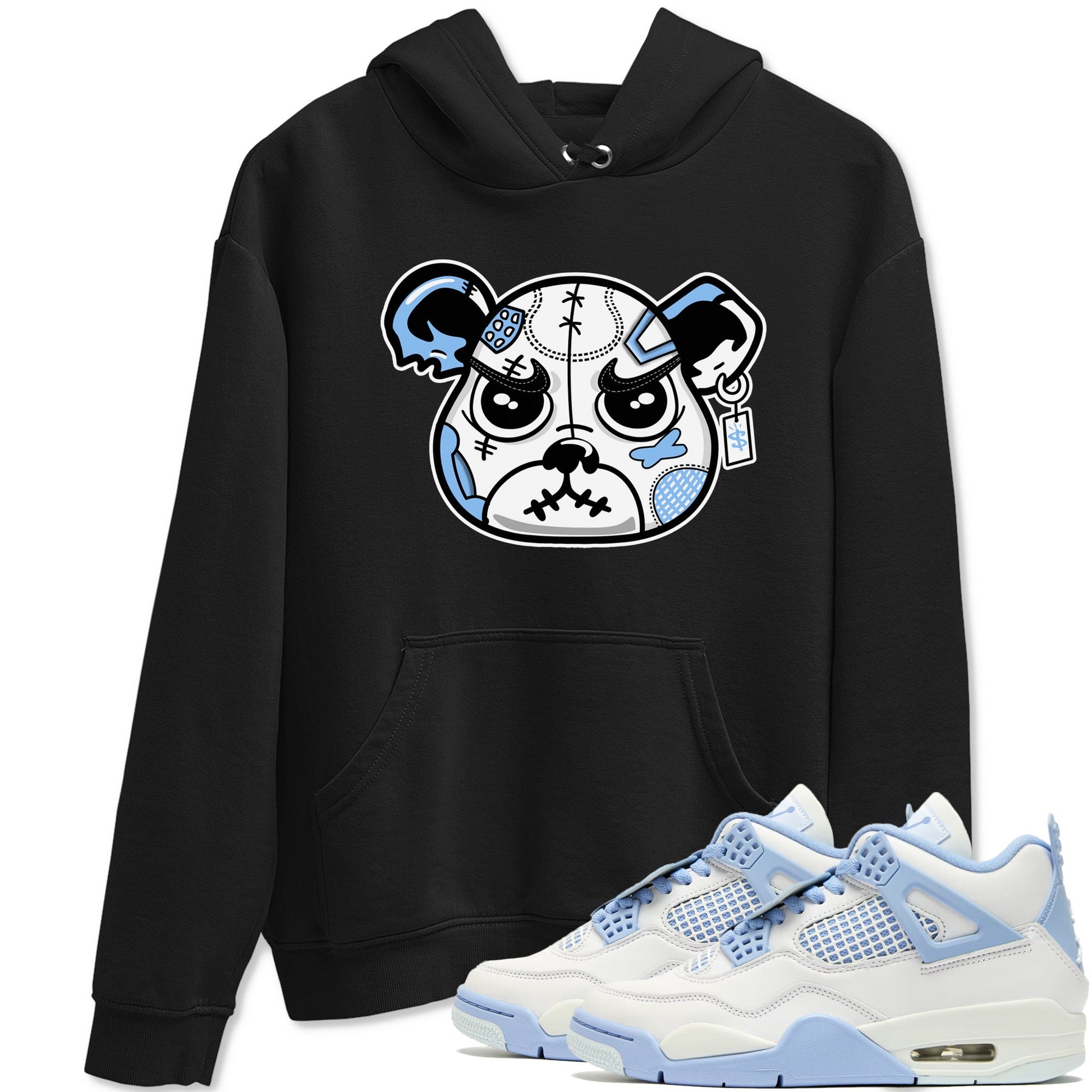 Sneaker Bear Face sneaker match t-shirt styled to complete your fit with the Air Jordan 4 Aluminum sneakers, shown in Black 1.