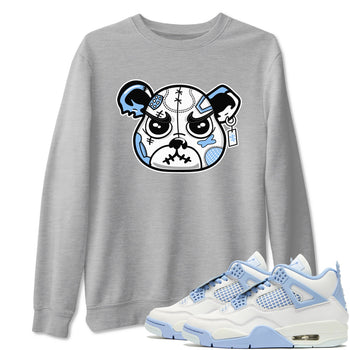 Sneaker Bear Face sneaker match t-shirt styled to complete your fit with the Air Jordan 4 Aluminum sneakers, shown in Heather Grey 1.
