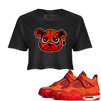 Nigel Sylvester x Air Jordan 4 Brick by Brick shirts to match jordans Sneaker Bear Face sneaker match tees Air Jordan 4 Brick By Brick match shoes to clothes SNRT Sneaker Tees unisex cotton Black 1 crop tee