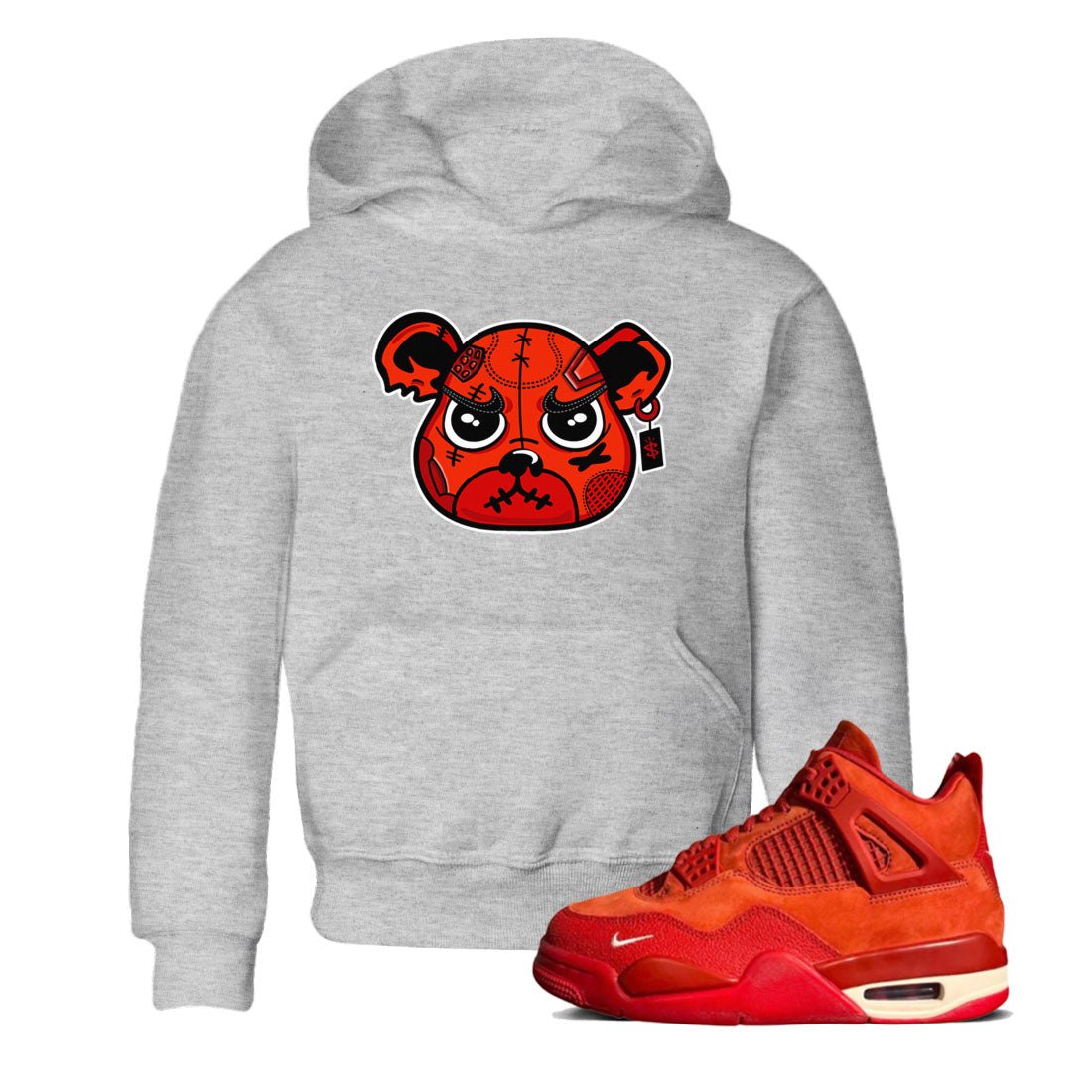 Nigel Sylvester x Air Jordan 4 Brick by Brick shirts to match jordans Sneaker Bear Face sneaker match tees Air Jordan 4 Brick By Brick match shoes to clothes SNRT Sneaker Tees Youth Baby Heather Grey 1 tee