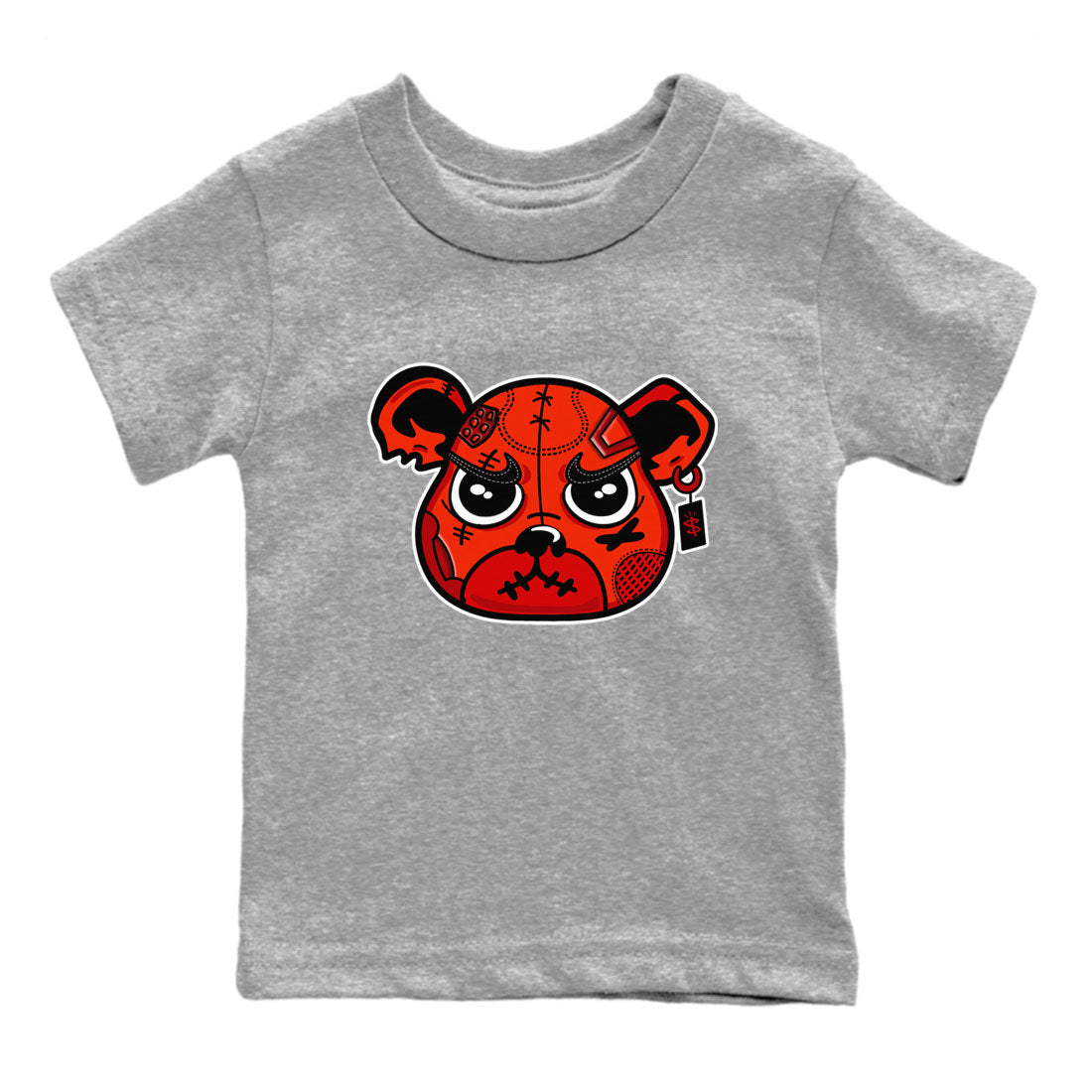 Nigel Sylvester x Air Jordan 4 Brick by Brick shirts to match jordans Sneaker Bear Face sneaker match tees Air Jordan 4 Brick By Brick match shoes to clothes SNRT Sneaker Tees Youth Baby Heather Grey 2 tee