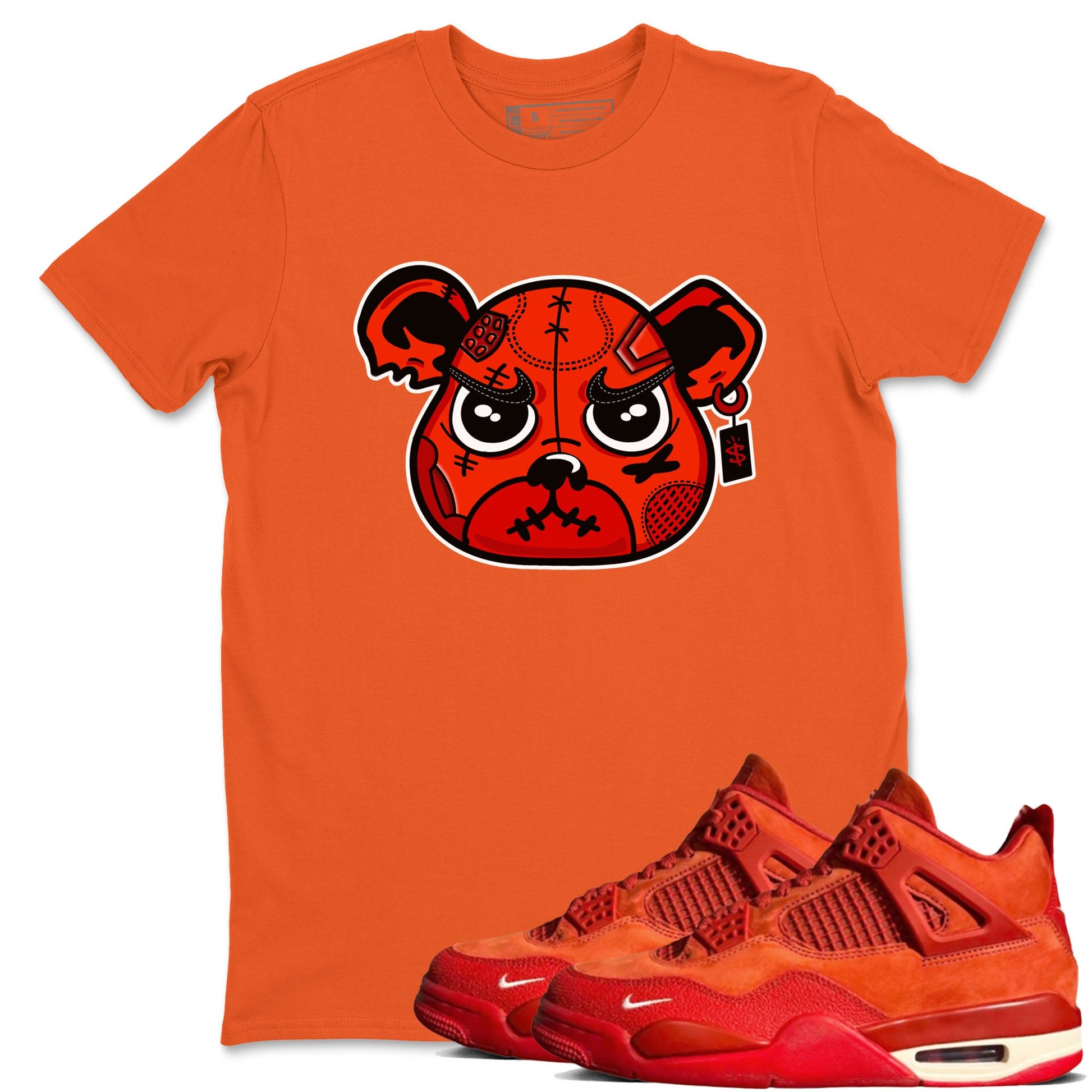 Nigel Sylvester x Air Jordan 4 Brick by Brick shirts to match jordans Sneaker Bear Face sneaker match tees Air Jordan 4 Brick By Brick match shoes to clothes SNRT Sneaker Tees unisex cotton Orange 1 shirts