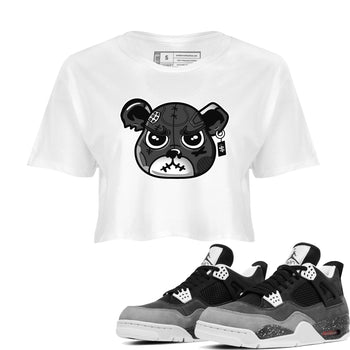 4s Fear shirts to match jordans Sneaker Bear Face sneaker match tees Air Jordan 4 Retro Fear match shoes to clothes SNRT Sneaker Tees unisex cotton White 1 crop tee