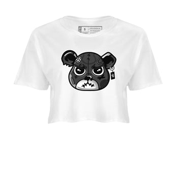 4s Fear shirts to match jordans Sneaker Bear Face sneaker match tees Air Jordan 4 Retro Fear match shoes to clothes SNRT Sneaker Tees unisex cotton White 2 crop tee