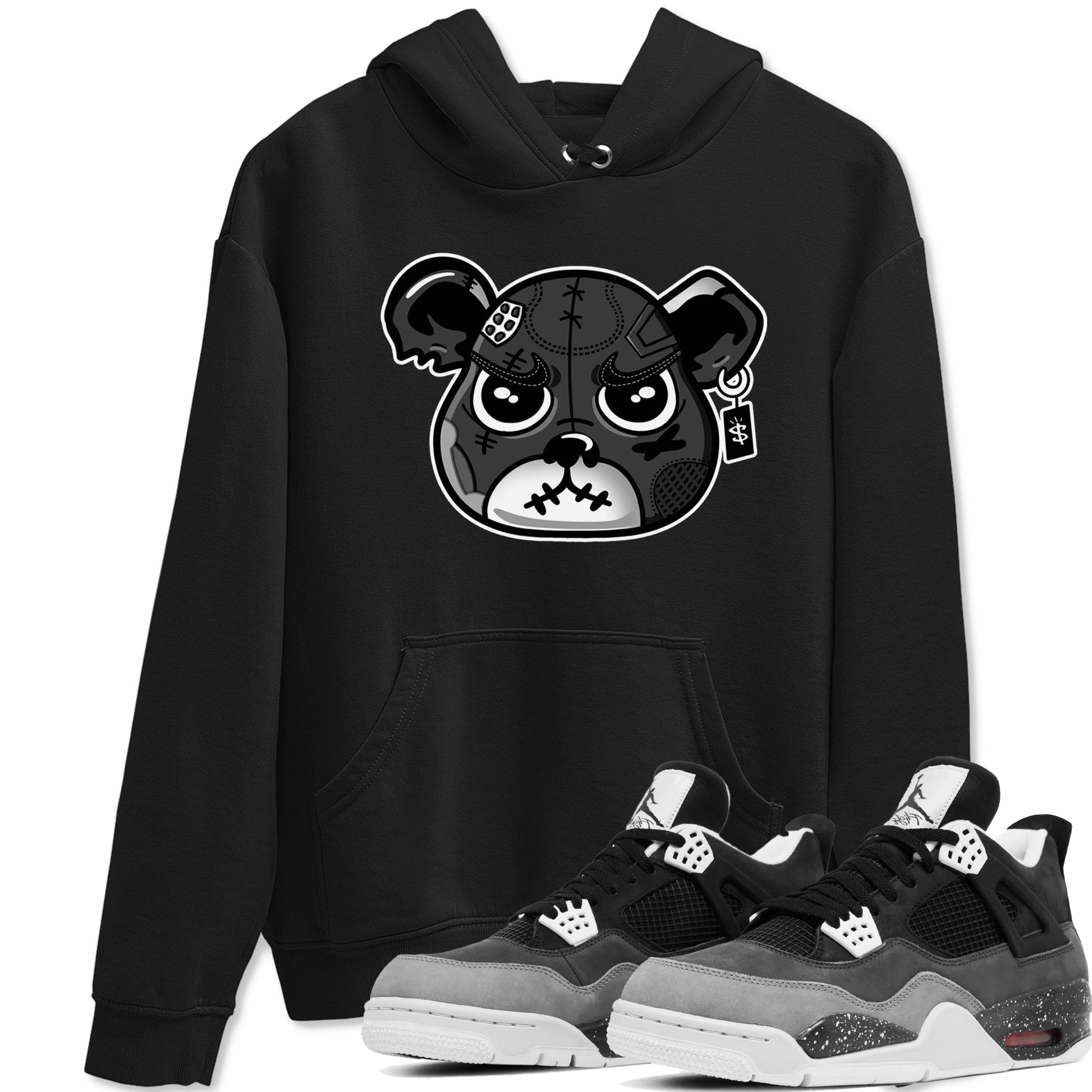 4s Fear shirts to match jordans Sneaker Bear Face sneaker match tees Air Jordan 4 Retro Fear match shoes to clothes SNRT Sneaker Tees unisex cotton Black 1 shirts