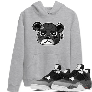 4s Fear shirts to match jordans Sneaker Bear Face sneaker match tees Air Jordan 4 Retro Fear match shoes to clothes SNRT Sneaker Tees unisex cotton Heather Grey 1 shirts