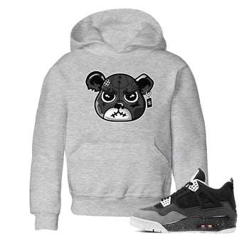 4s Fear shirts to match jordans Sneaker Bear Face sneaker match tees Air Jordan 4 Retro Fear match shoes to clothes SNRT Sneaker Tees Youth Baby Heather Grey 1 tee