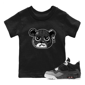 4s Fear shirts to match jordans Sneaker Bear Face sneaker match tees Air Jordan 4 Retro Fear match shoes to clothes SNRT Sneaker Tees Youth Baby Black 1 tee