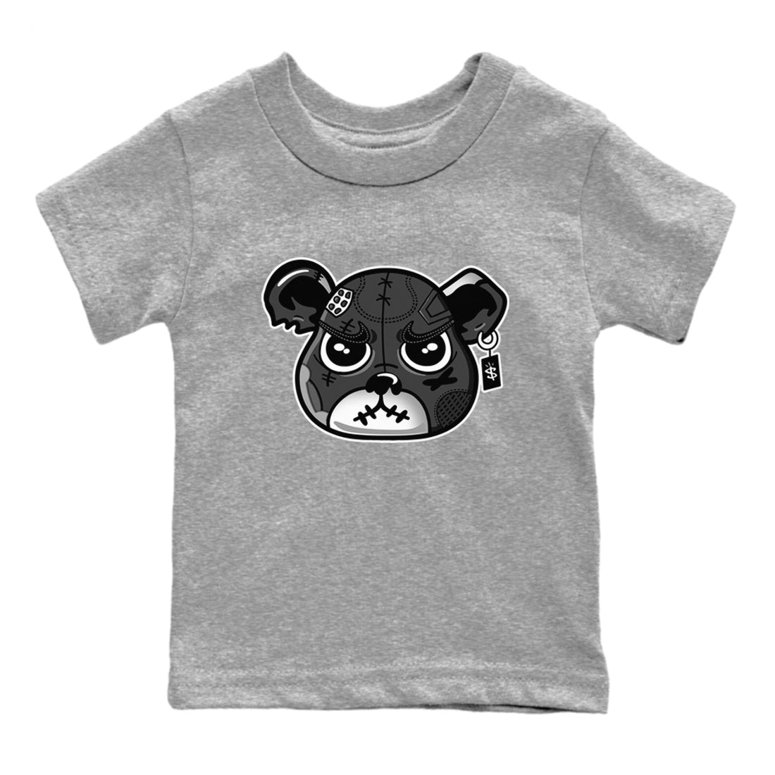 4s Fear shirts to match jordans Sneaker Bear Face sneaker match tees Air Jordan 4 Retro Fear match shoes to clothes SNRT Sneaker Tees Youth Baby Heather Grey 2 tee