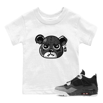 4s Fear shirts to match jordans Sneaker Bear Face sneaker match tees Air Jordan 4 Retro Fear match shoes to clothes SNRT Sneaker Tees Youth Baby White 1 tee