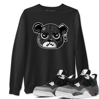 4s Fear shirts to match jordans Sneaker Bear Face sneaker match tees Air Jordan 4 Retro Fear match shoes to clothes SNRT Sneaker Tees unisex cotton Black 1 shirts