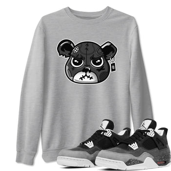 4s Fear shirts to match jordans Sneaker Bear Face sneaker match tees Air Jordan 4 Retro Fear match shoes to clothes SNRT Sneaker Tees unisex cotton Heather Grey 1 shirts