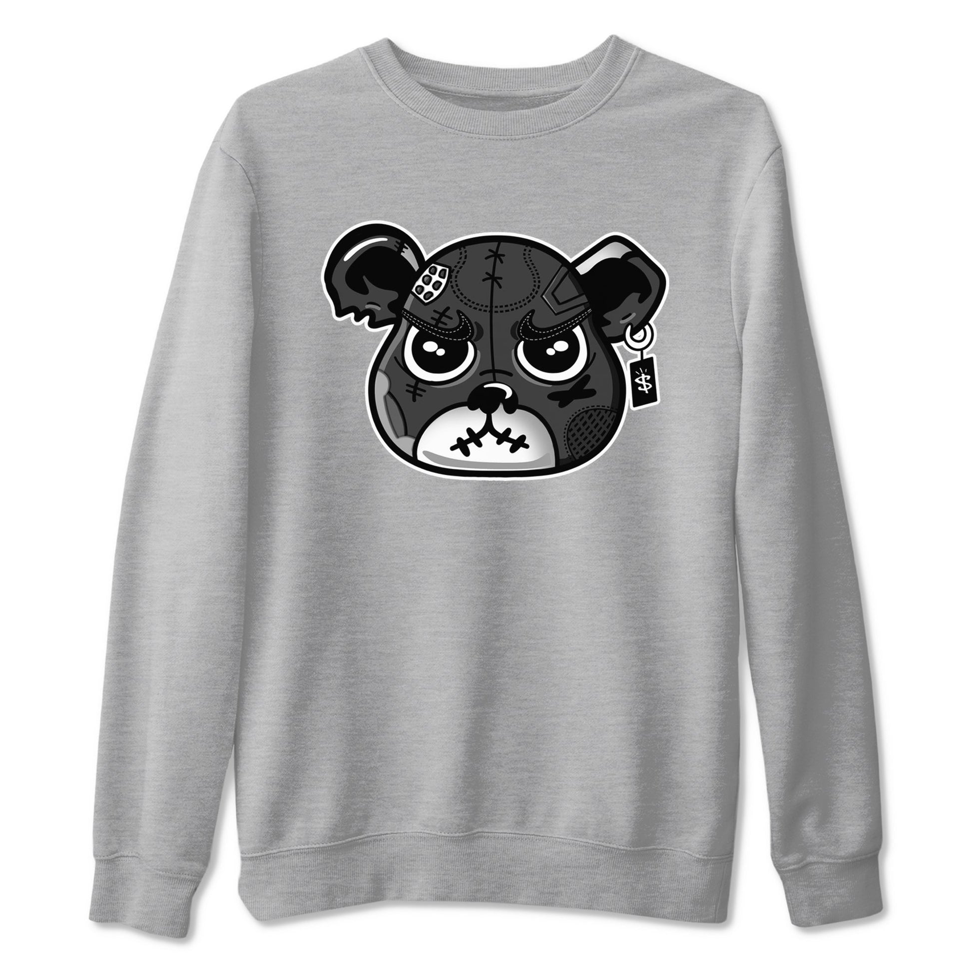 4s Fear shirts to match jordans Sneaker Bear Face sneaker match tees Air Jordan 4 Retro Fear match shoes to clothes SNRT Sneaker Tees unisex cotton Heather Grey 2 shirts