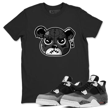 4s Fear shirts to match jordans Sneaker Bear Face sneaker match tees Air Jordan 4 Retro Fear match shoes to clothes SNRT Sneaker Tees unisex cotton Black 1 shirts